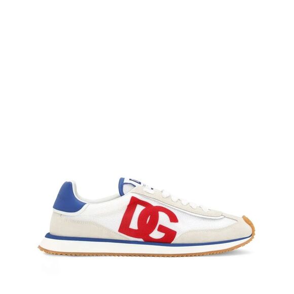 Dolce & Gabbana Men Suede And Mesh Dg Cushion Sneakers